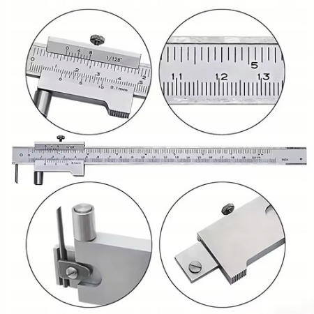 Suwmiarka traserska 0-200 200 mm z rysikiem węglikowym INOX + RYSIK